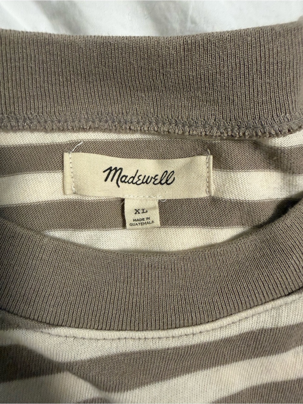 Madewell Beige and Cream Striped Long Sleeve Tee - Picture 4 of 4